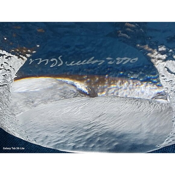 Mats Jonasson clear crystal art glass paperweight two ducklings great condition - Picture 6 of 7